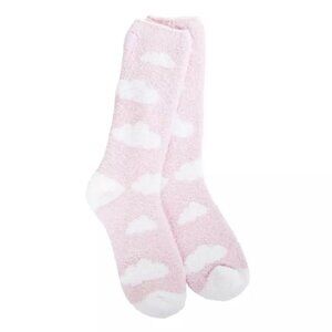 Worlds Softest Socks Cozy Comfy Cloud Crew Women's Size 6-11 Pink White NWT